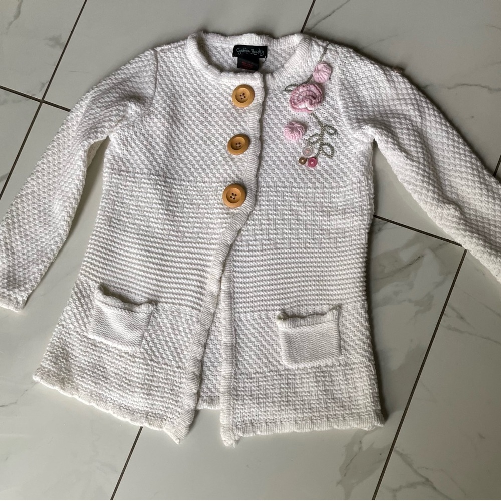 Cynthia Rowley Cream Knit Cardigan with Wooden Button